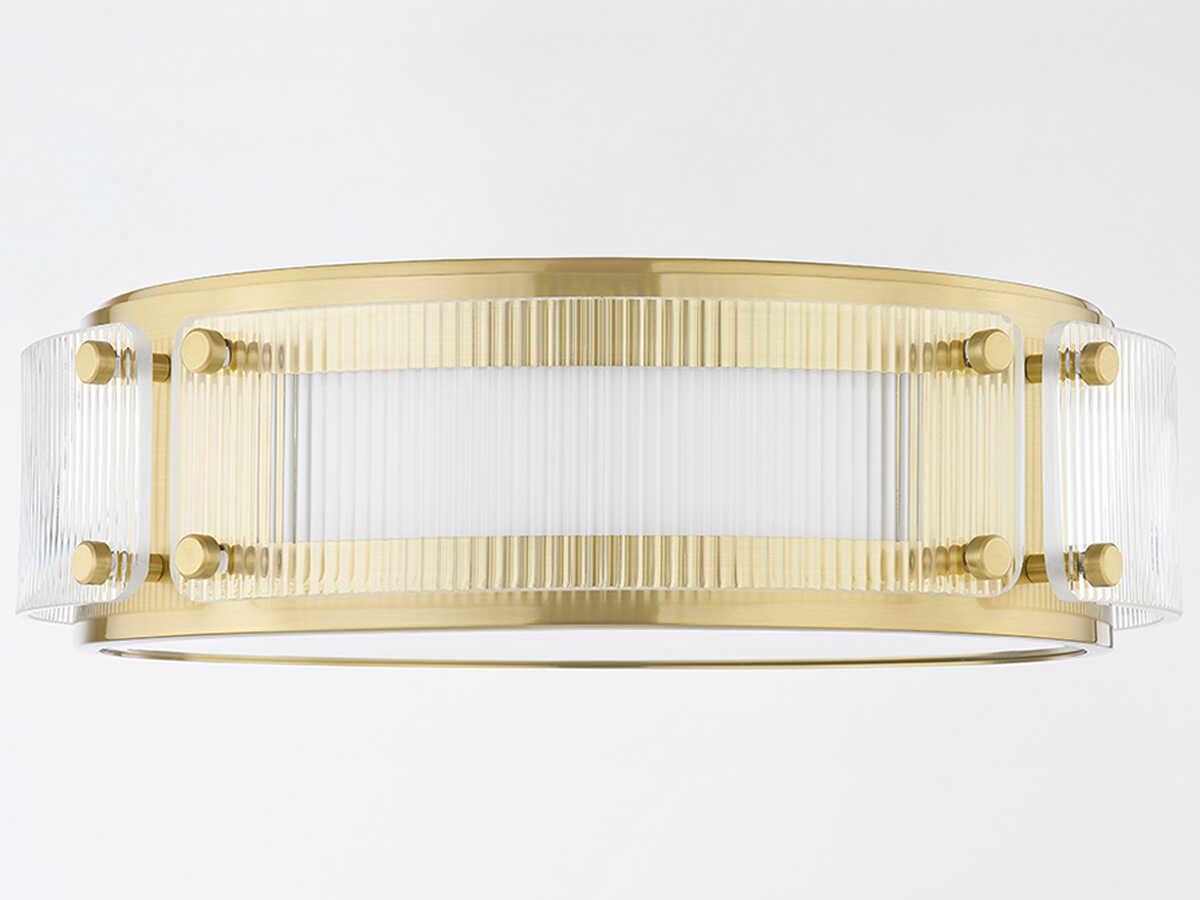 Hudson Valley Clifford 1-Light Aged Brass Glass LED Flush Mount