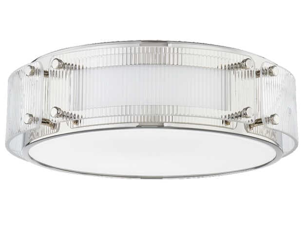 Hudson Valley Clifford 1-Light Polished Nickel Glass LED Flush Mount