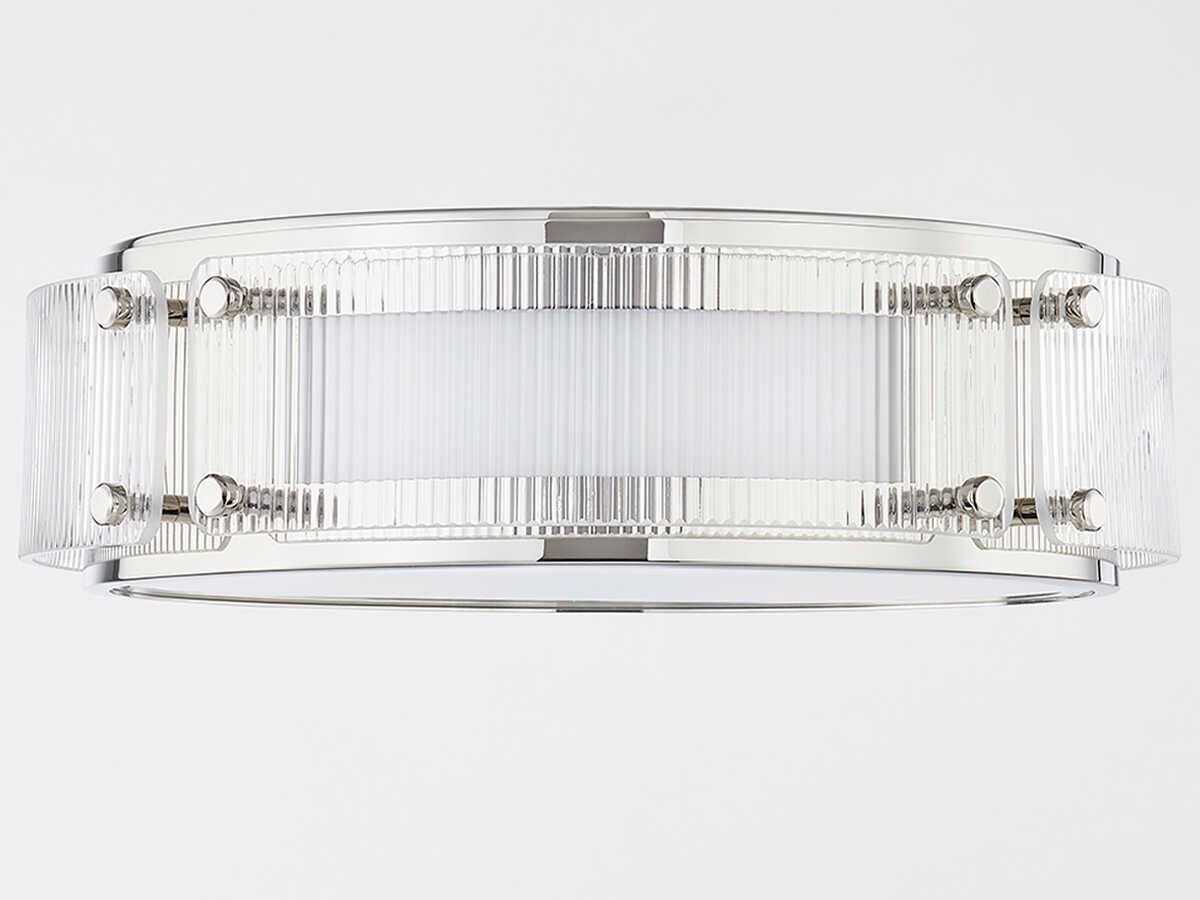 Hudson Valley Clifford 1-Light Polished Nickel Glass LED Flush Mount