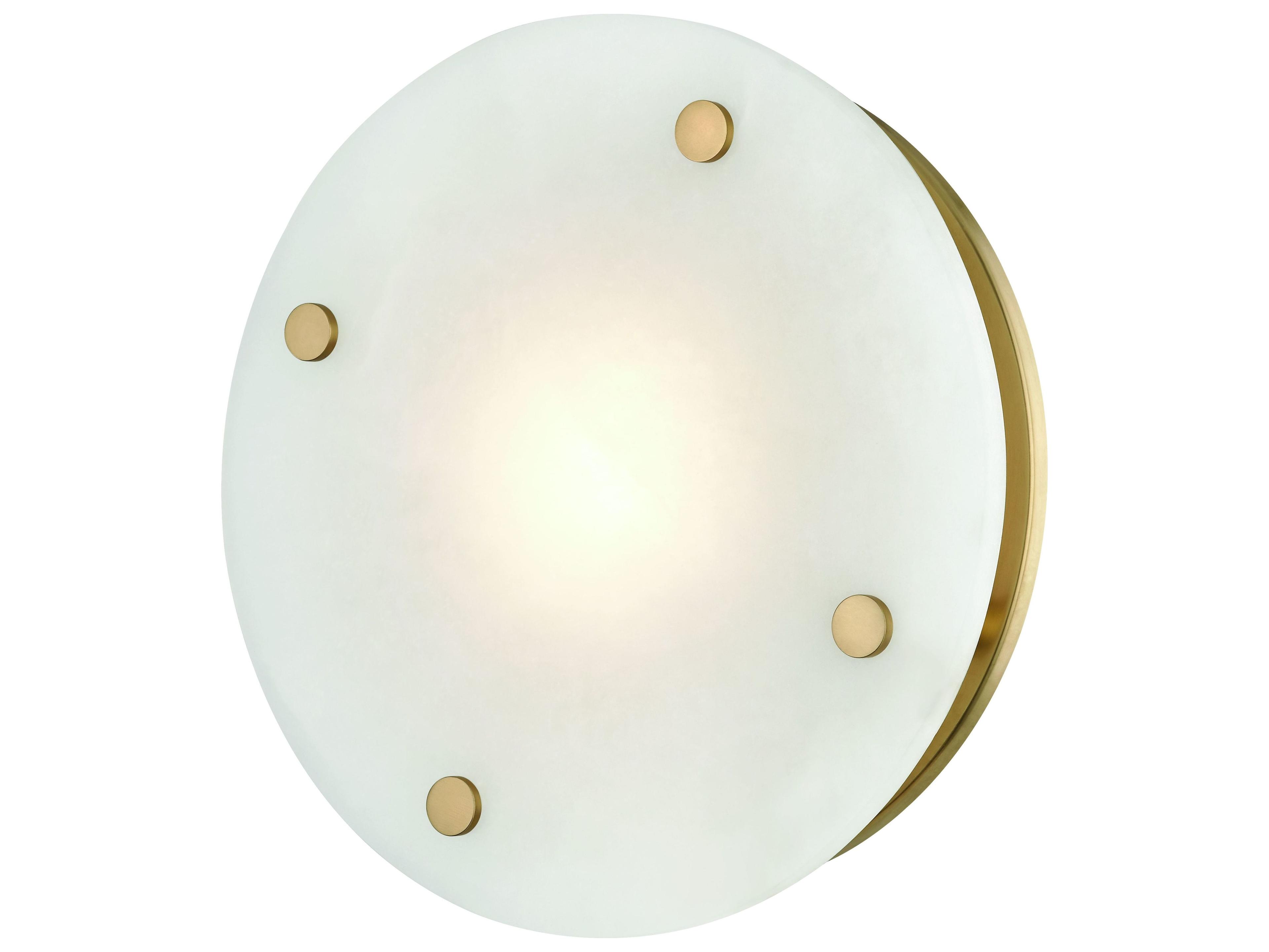 Hudson Valley Croton 1-Light Aged Brass White LED Drum Flush Mount