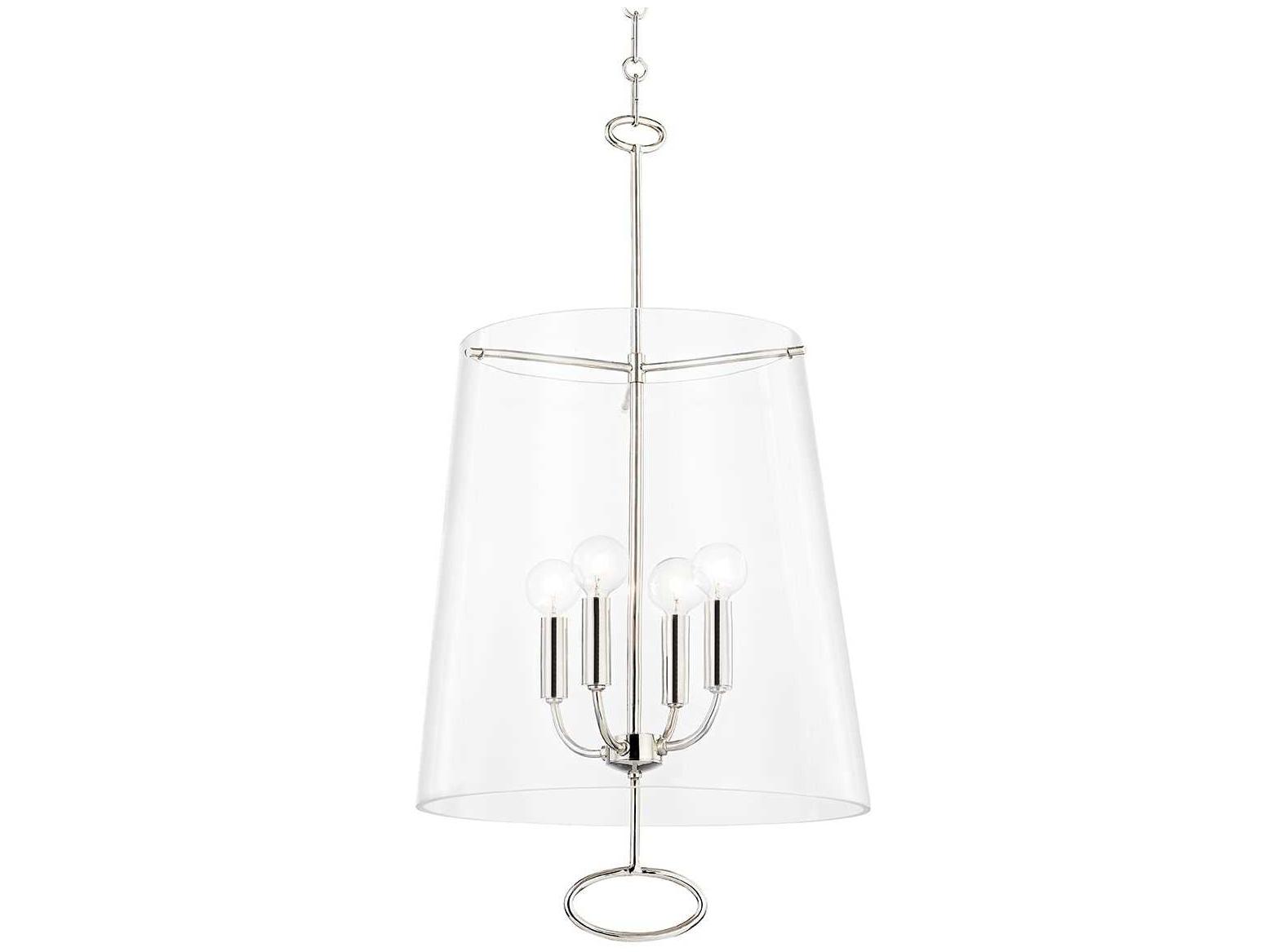 Hudson Valley James 4-Light Polished Nickel Glass Chandelier