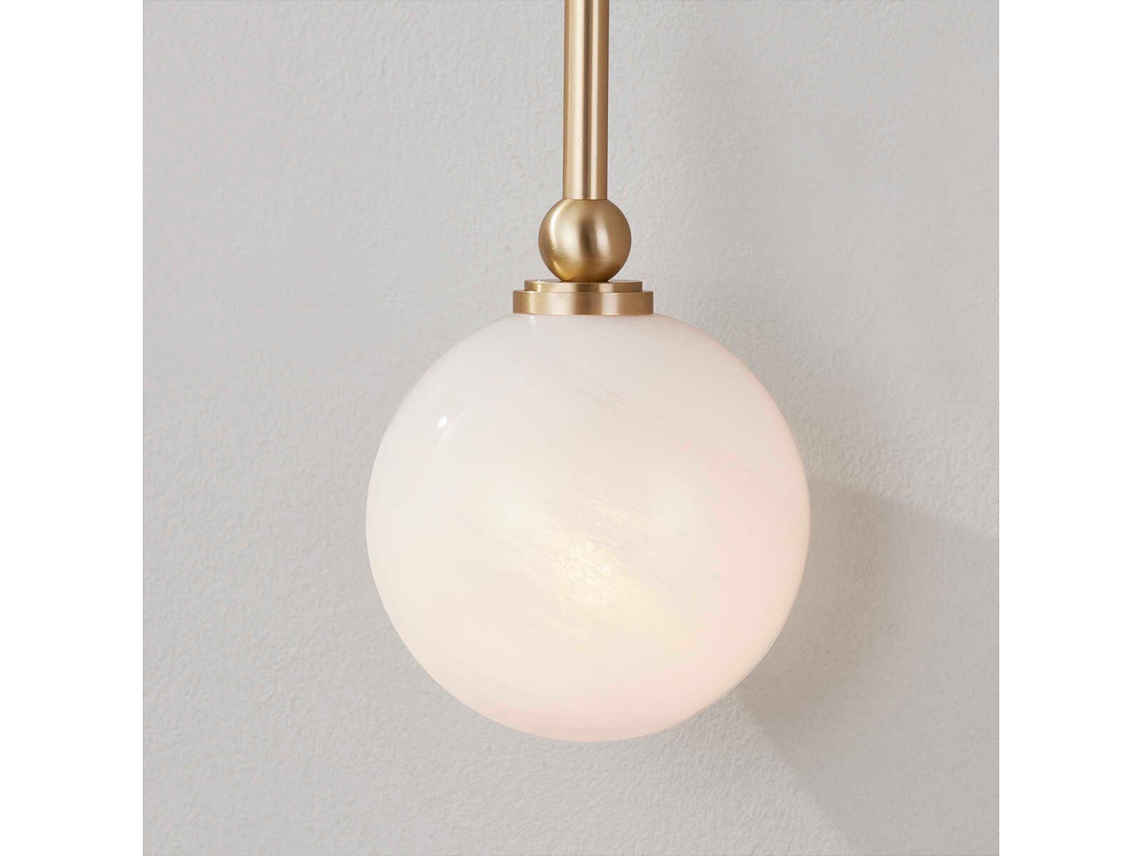 Hudson Valley Andrews 2-Light Aged Brass Glass Wall Sconce