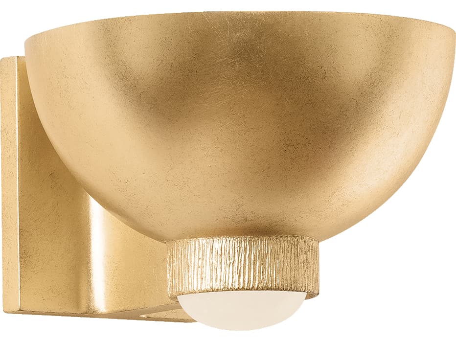 Hudson Valley Fairview 1-Light Vintage Gold Leaf Wall Sconce