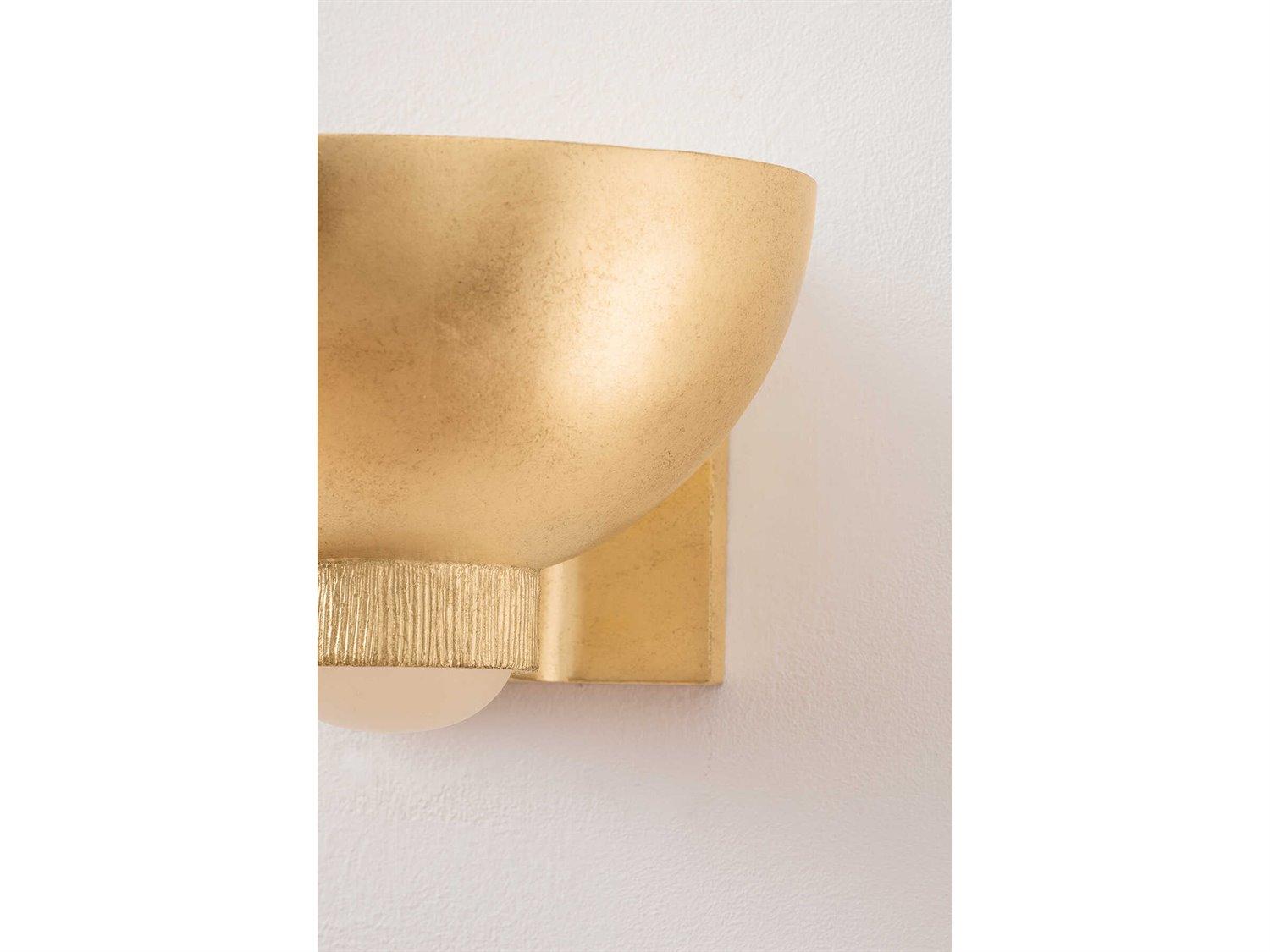 Hudson Valley Fairview 1-Light Vintage Gold Leaf Wall Sconce