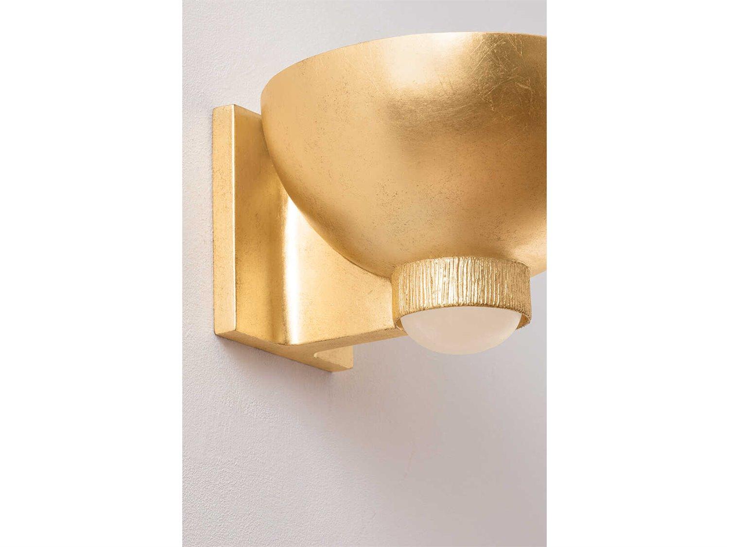 Hudson Valley Fairview 1-Light Vintage Gold Leaf Wall Sconce