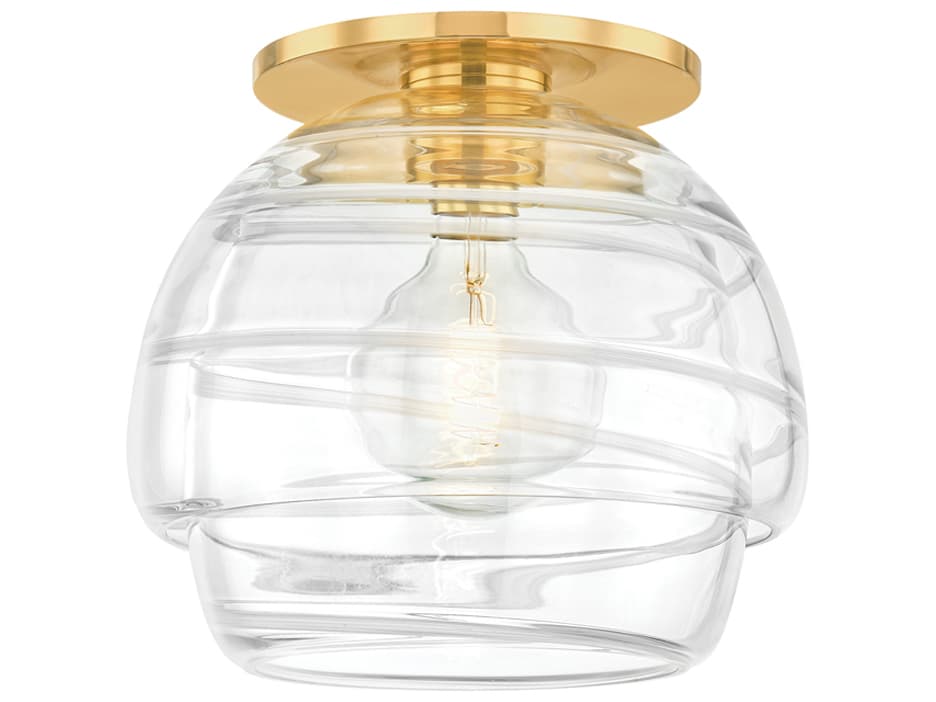 Hudson Valley Montvale 1-Light Aged Brass Flush Mount