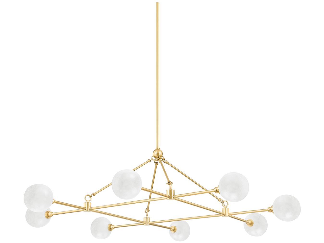 Hudson Valley Andrews 8-Light Aged Brass Glass Globe Chandelier