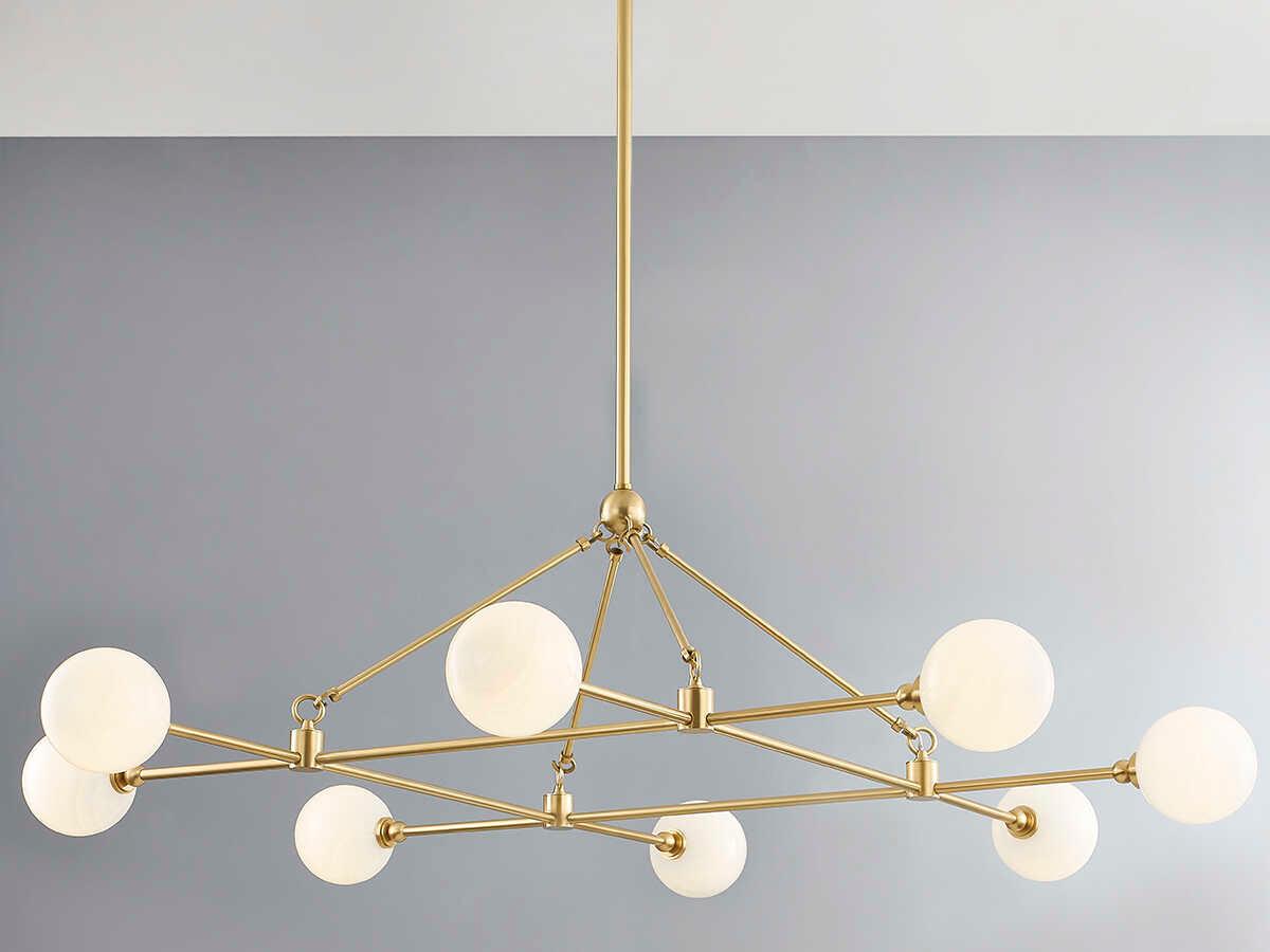 Hudson Valley Andrews 8-Light Aged Brass Glass Globe Chandelier