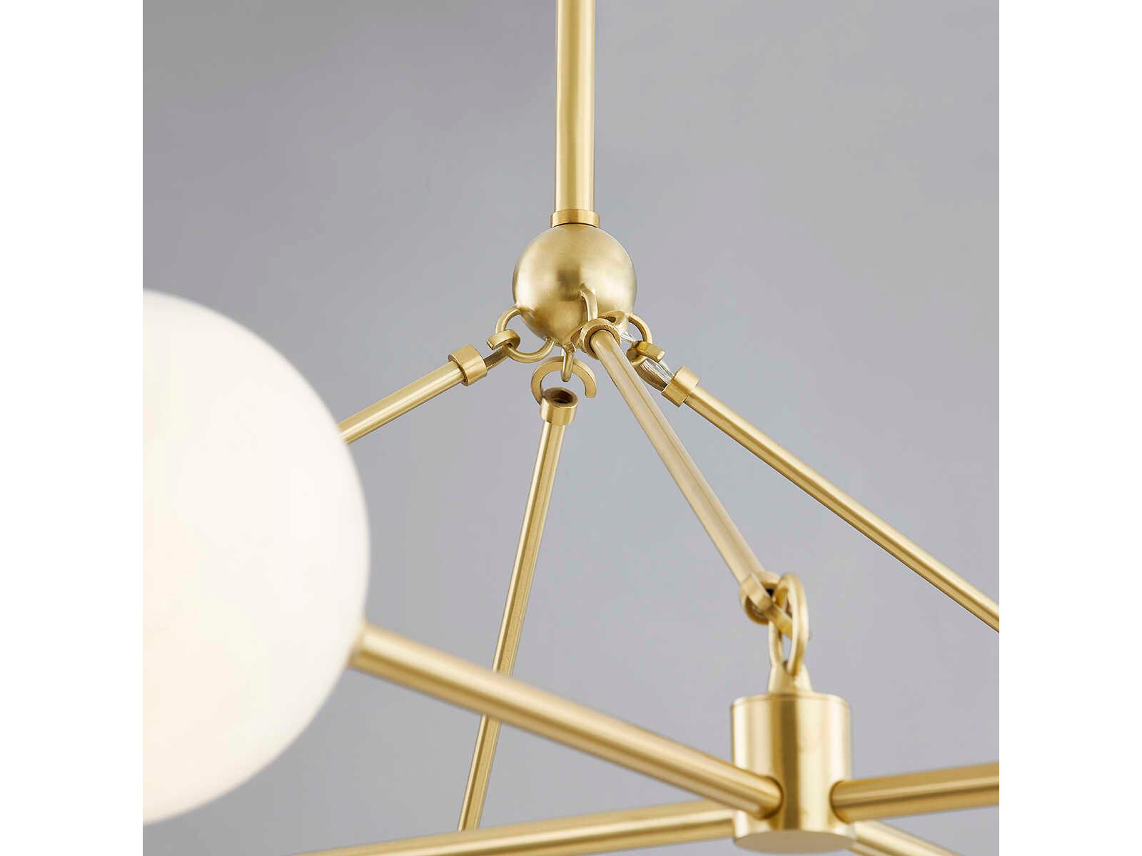 Hudson Valley Andrews 8-Light Aged Brass Glass Globe Chandelier