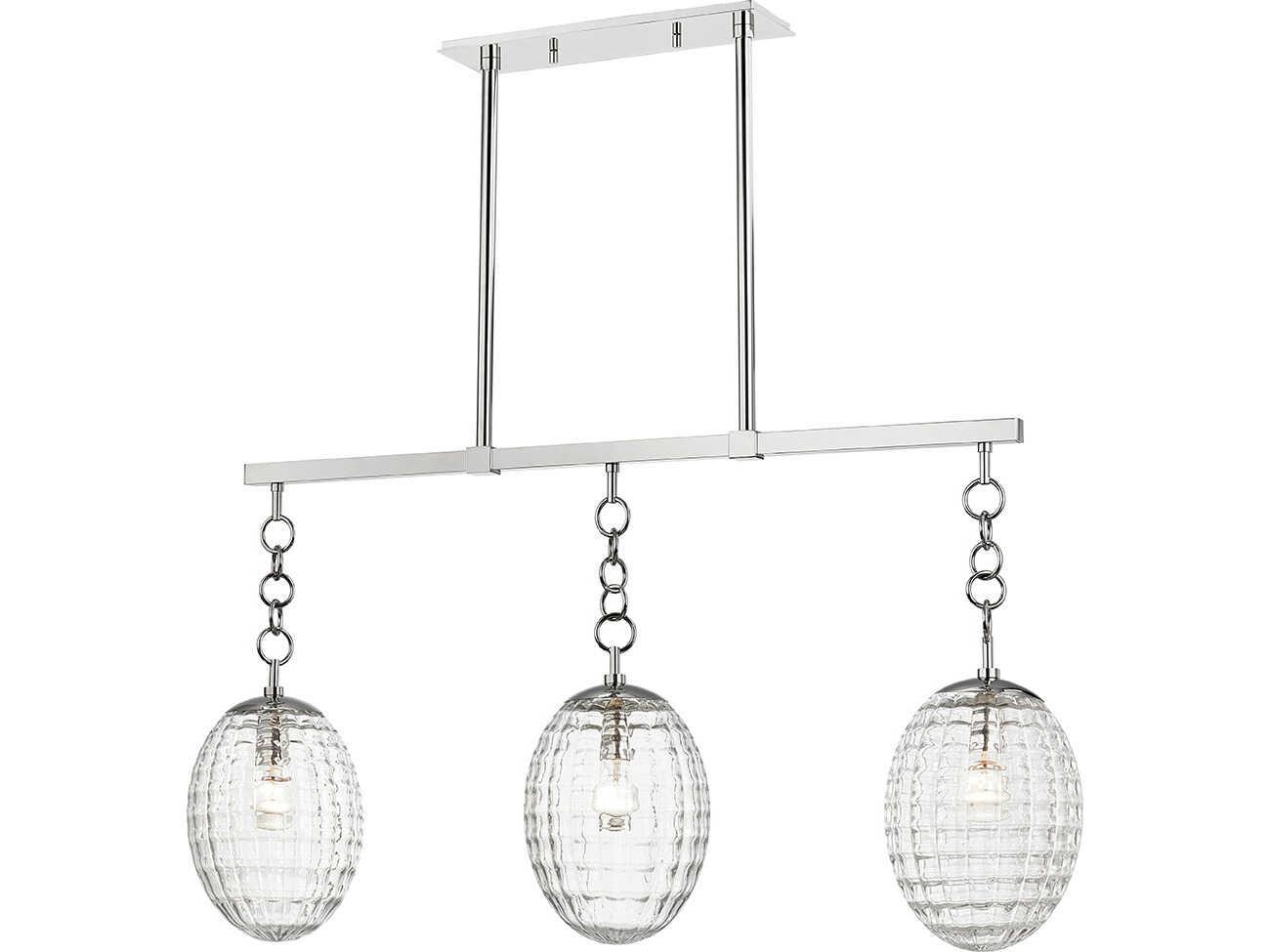 Hudson Valley Venice 3-Light Polished Nickel Linear Island Pendant