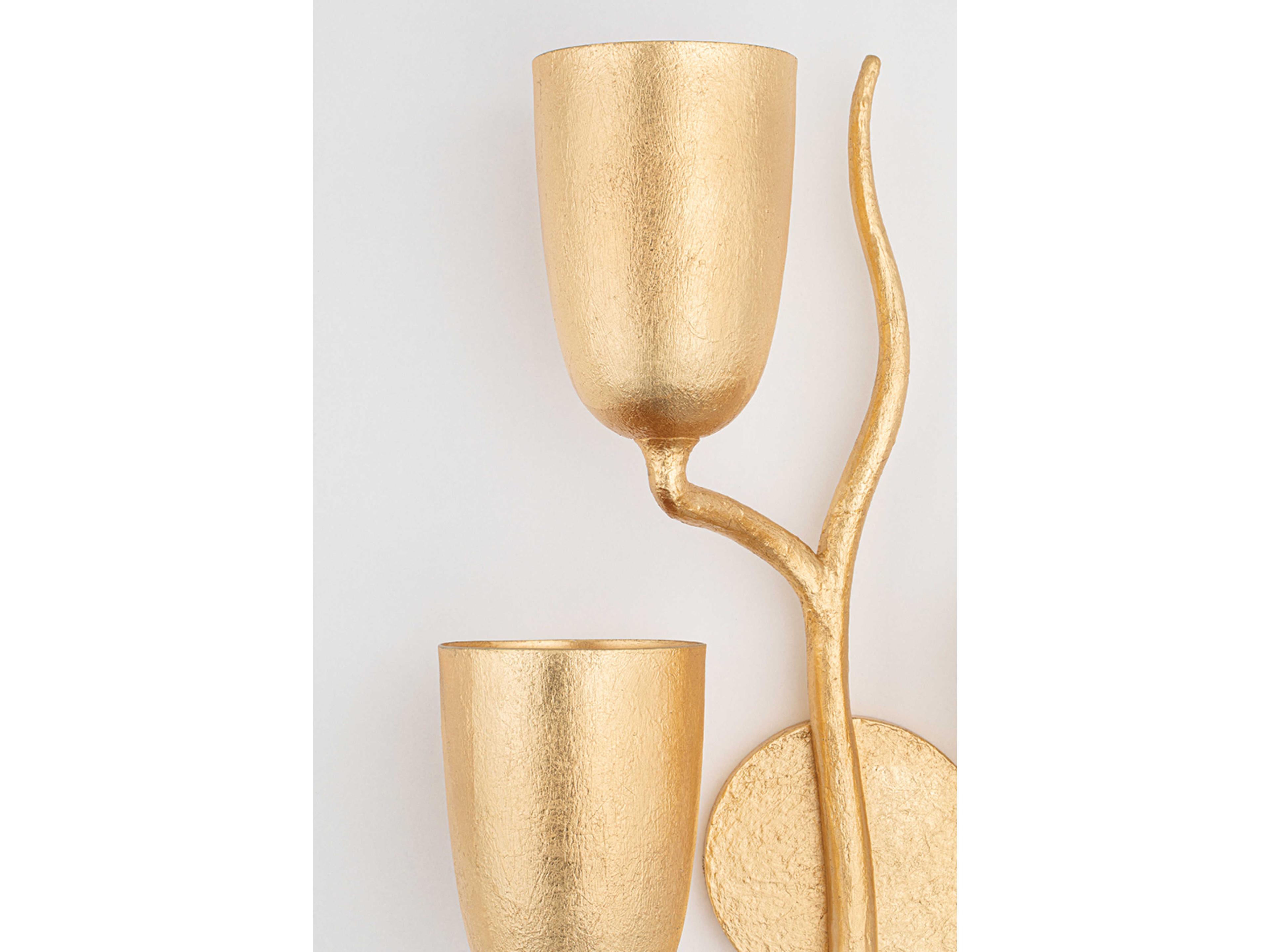 Hudson Valley Vine 3-Light Gold Leaf Wall Sconce