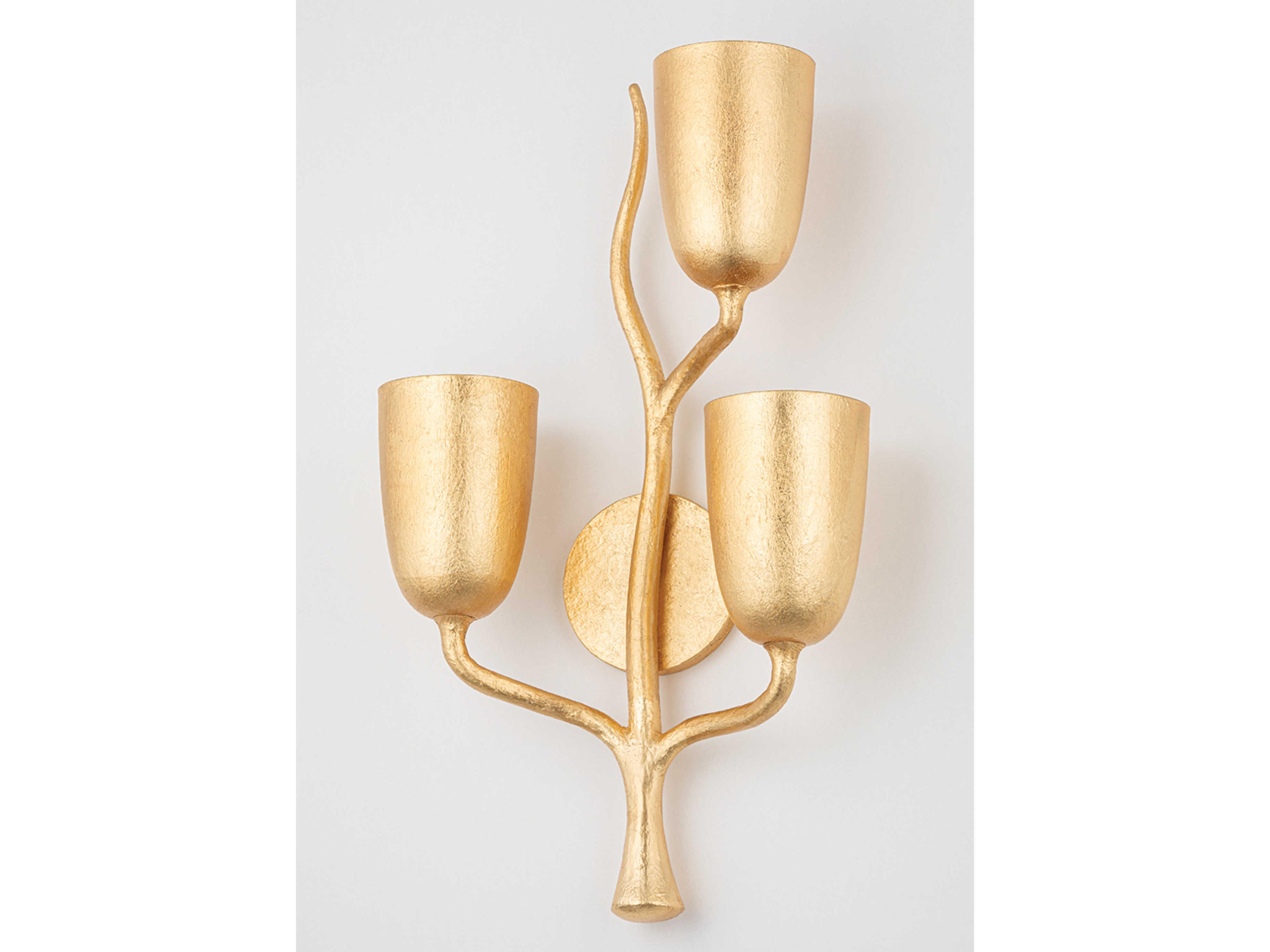 Hudson Valley Vine 3-Light Gold Leaf Wall Sconce