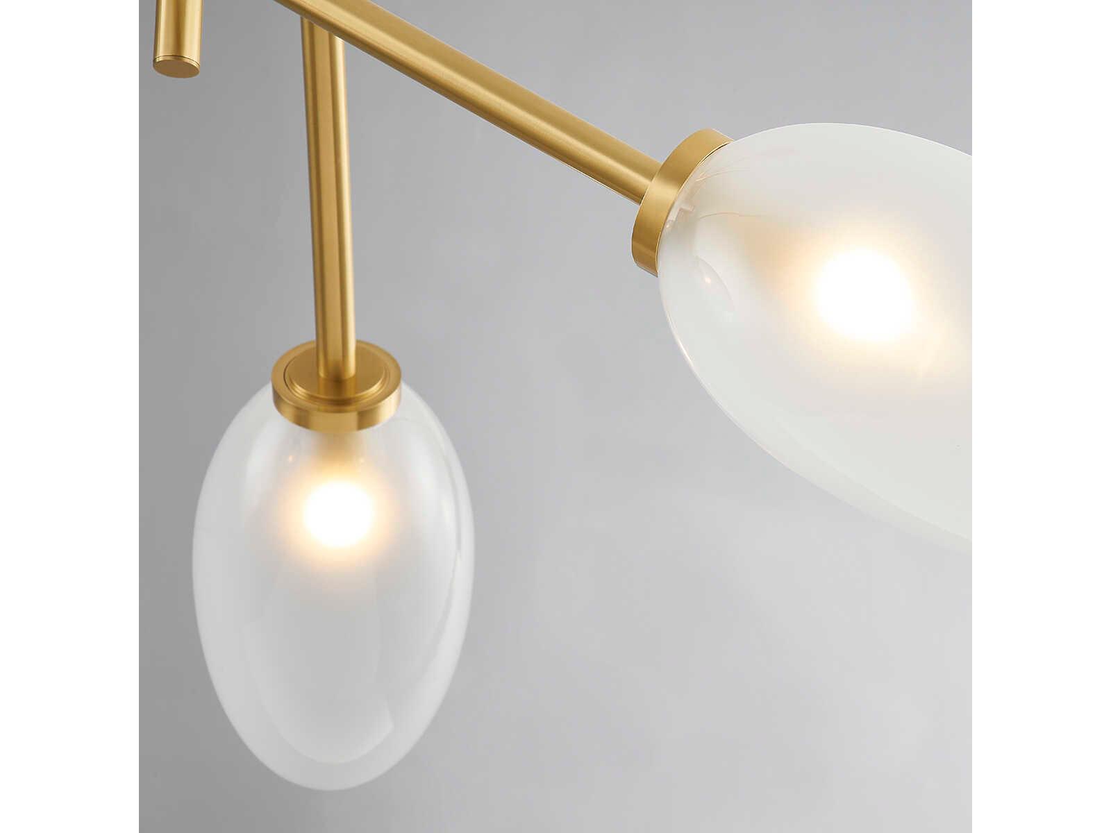 Hudson Valley Alberton 3-Light Aged Brass Glass Chandelier