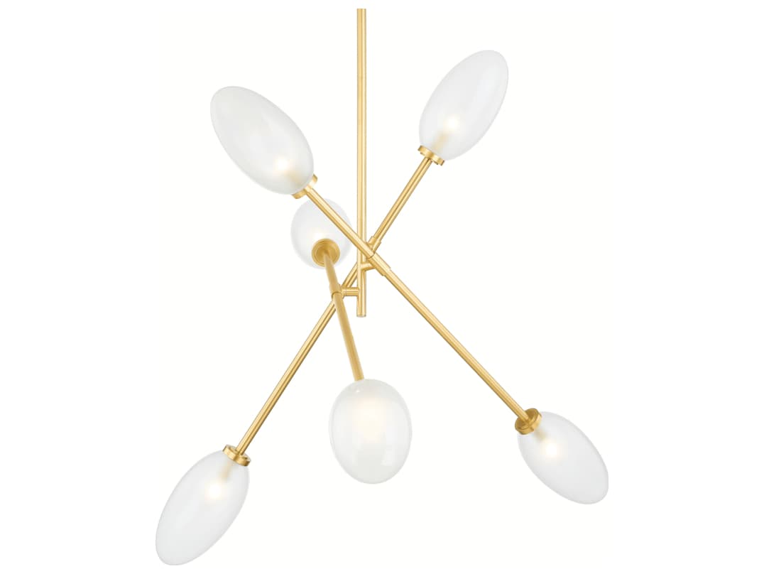 Hudson Valley Alberton 6-Light Aged Brass Glass Chandelier