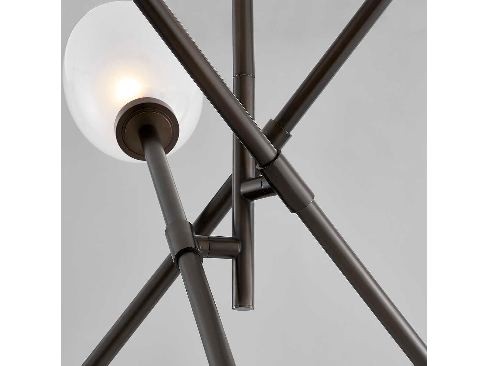 Hudson Valley Alberton 6-Light Black Brass Glass Chandelier