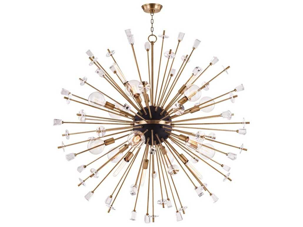 Hudson Valley Liberty 6-Light Aged Brass Crystal Sputnik Pendant