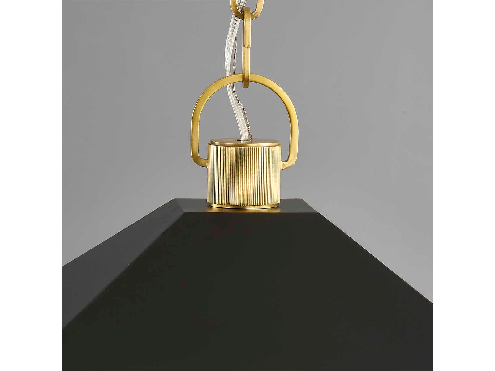 Hudson Valley Natick 4-Light Aged Brass Black Candelabra Lantern Chandelier