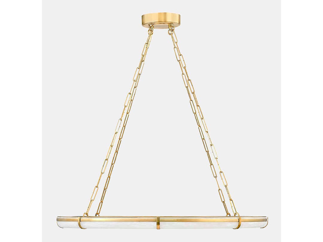Hudson Valley Sennett 1-Light Aged Brass Round Pendant