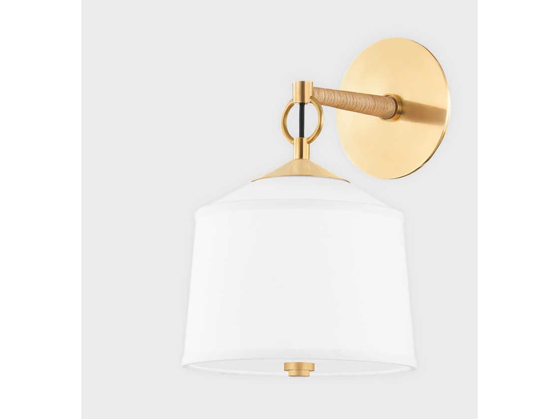 Hudson Valley White Plains 1-Light Aged Brass Wall Sconce