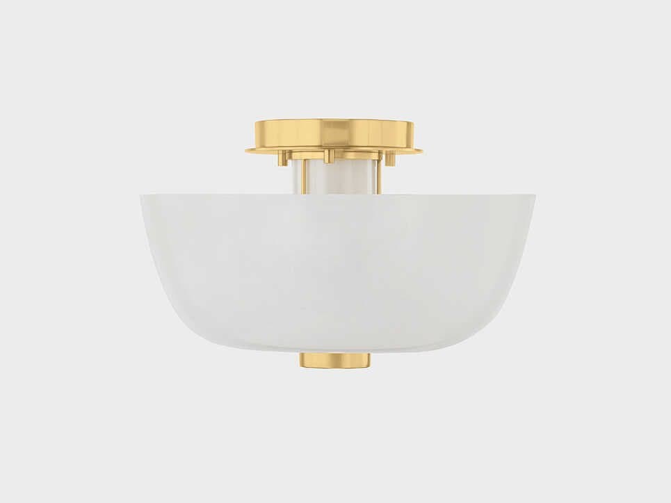 Hudson Valley Dove 1-Light Aged Brass Bowl Flush Mount