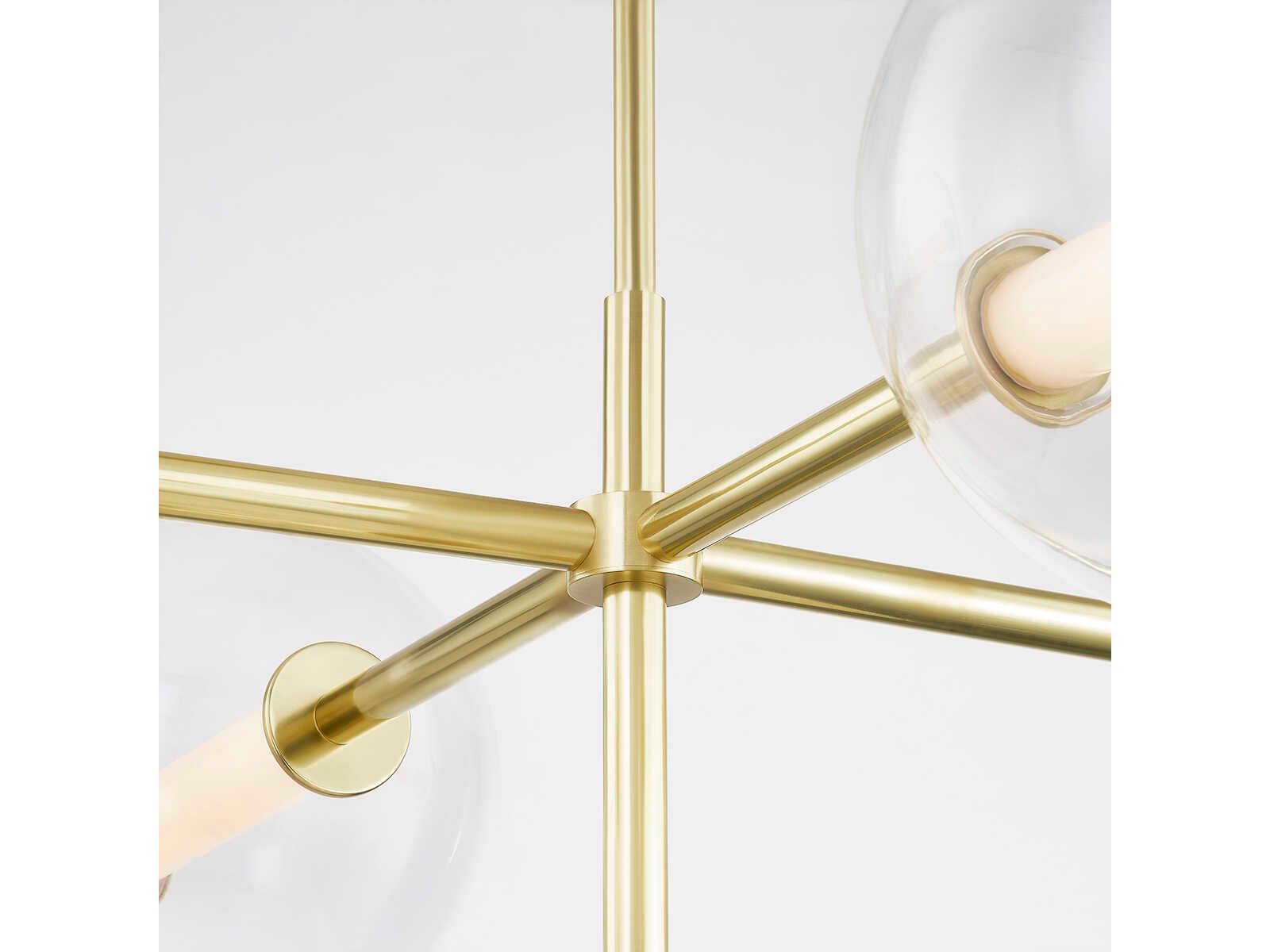 Hudson Valley Richford 5-Light Aged Brass Glass LED Globe Chandelier