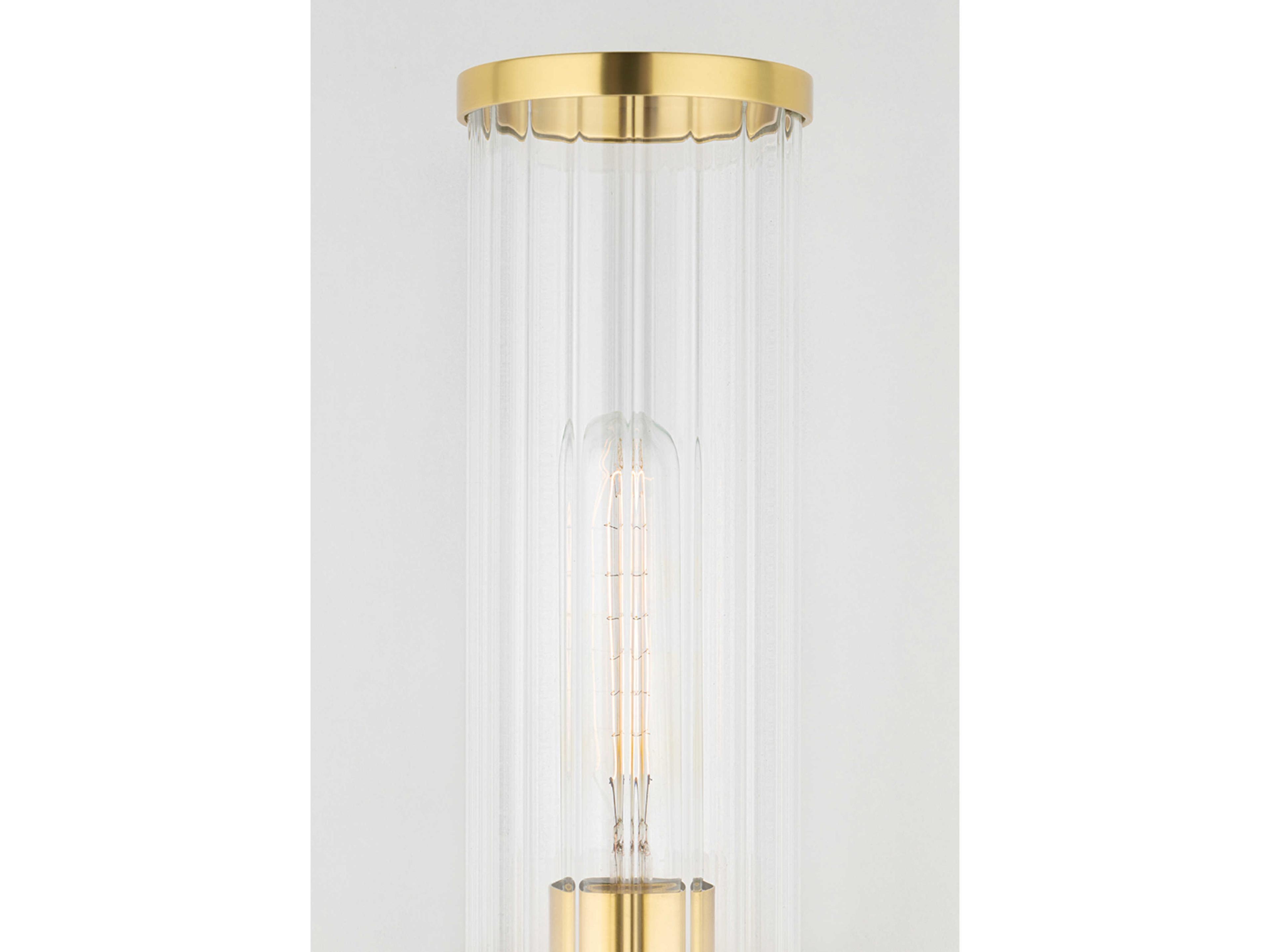 Hudson Valley Malone 2-Light Aged Brass Clear Glass Wall Sconce