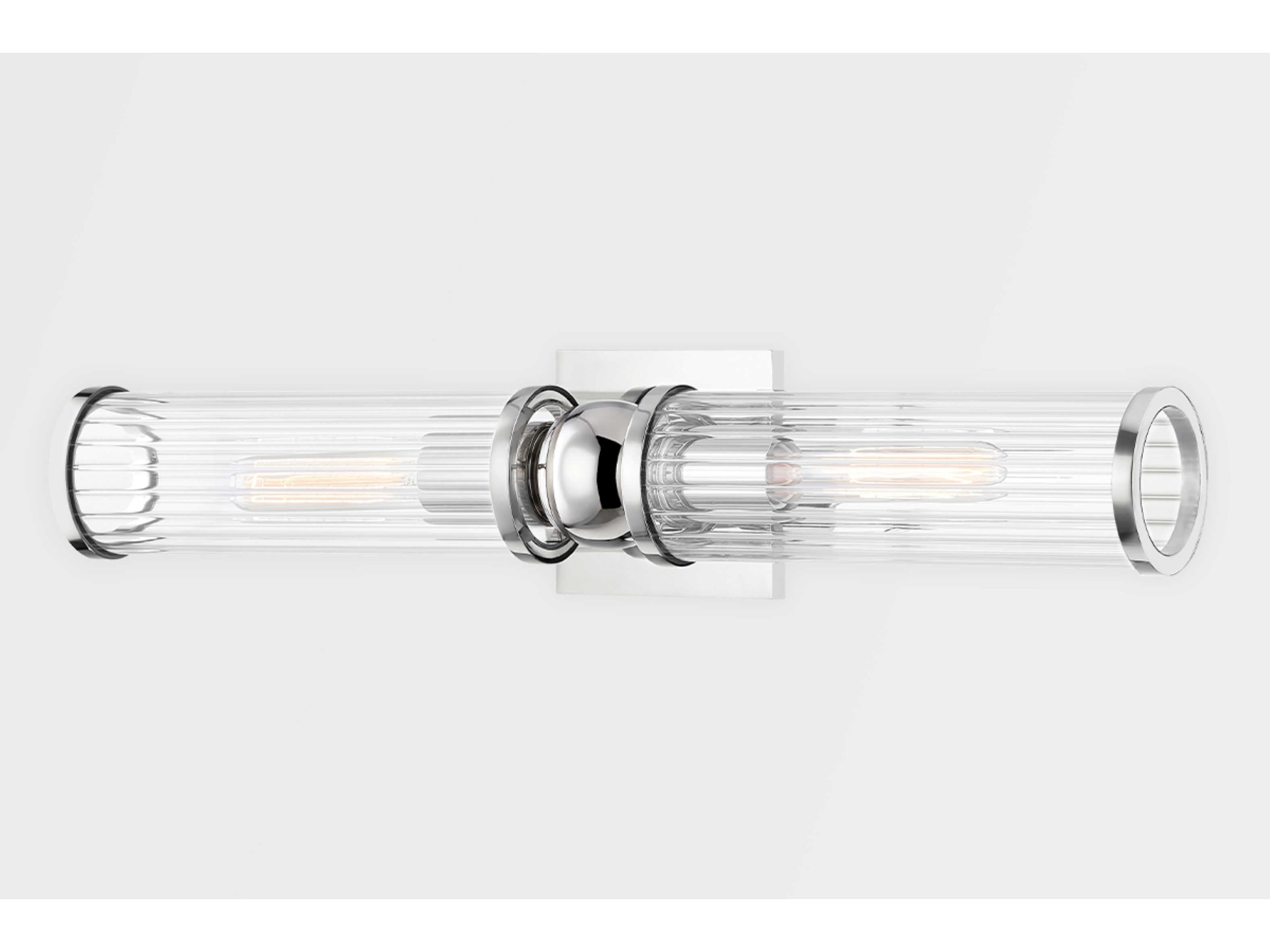 Hudson Valley Malone 2-Light Polished Nickel Clear Glass Wall Sconce