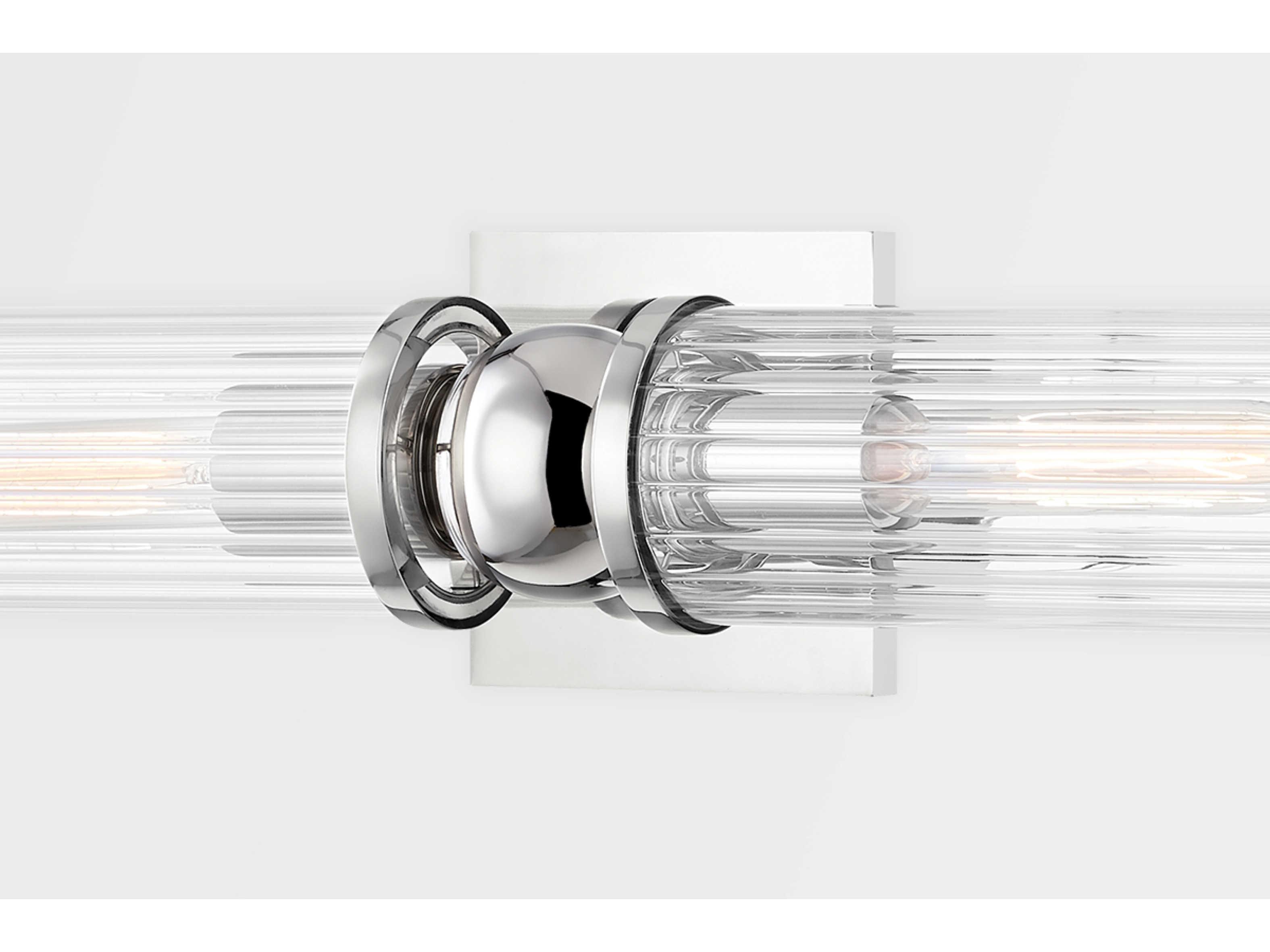 Hudson Valley Malone 2-Light Polished Nickel Clear Glass Wall Sconce