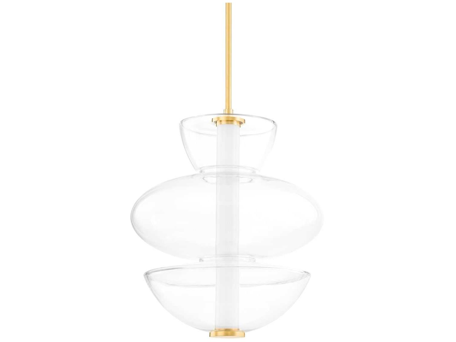 Hudson Valley Palermo 1-Light Aged Brass Glass LED Pendant