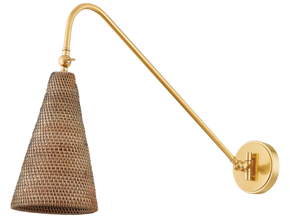 Hudson Valley Averack 1-Light Aged Brass Swing Wall Sconce