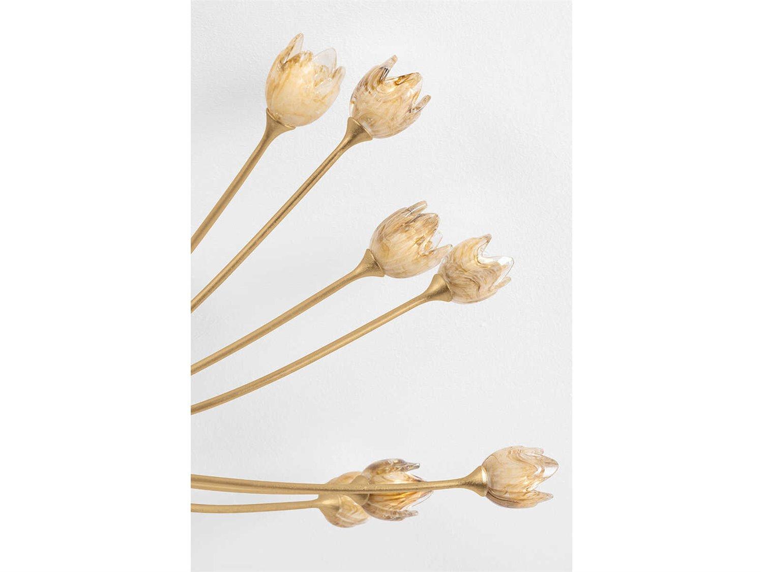 Hudson Valley Falkirk 22-Light Vintage Gold Leaf Semi Flush Mount