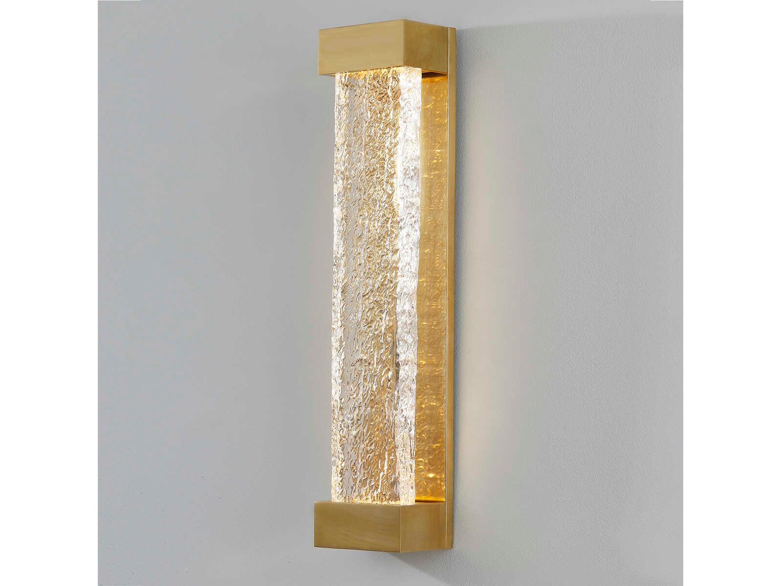 Hudson Valley Wharton 1-Light Aged Brass Glass LED Wall Sconce