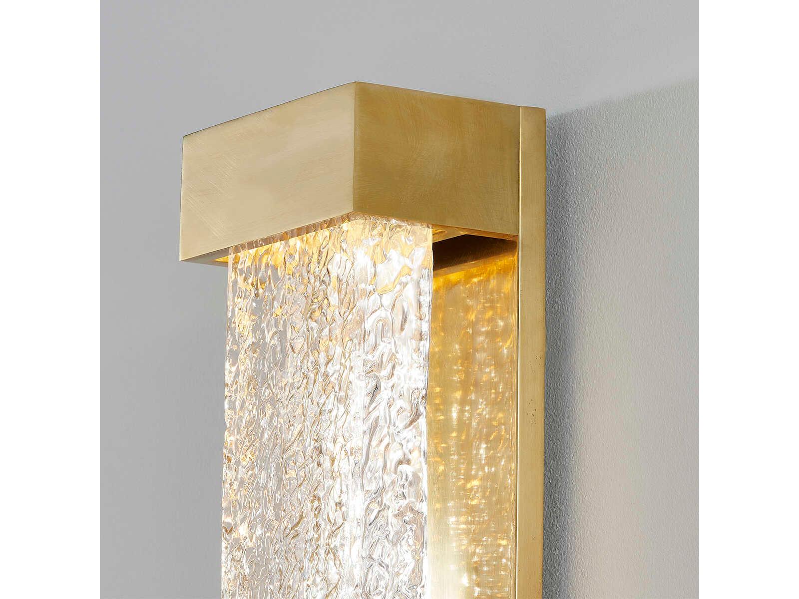 Hudson Valley Wharton 1-Light Aged Brass Glass LED Wall Sconce