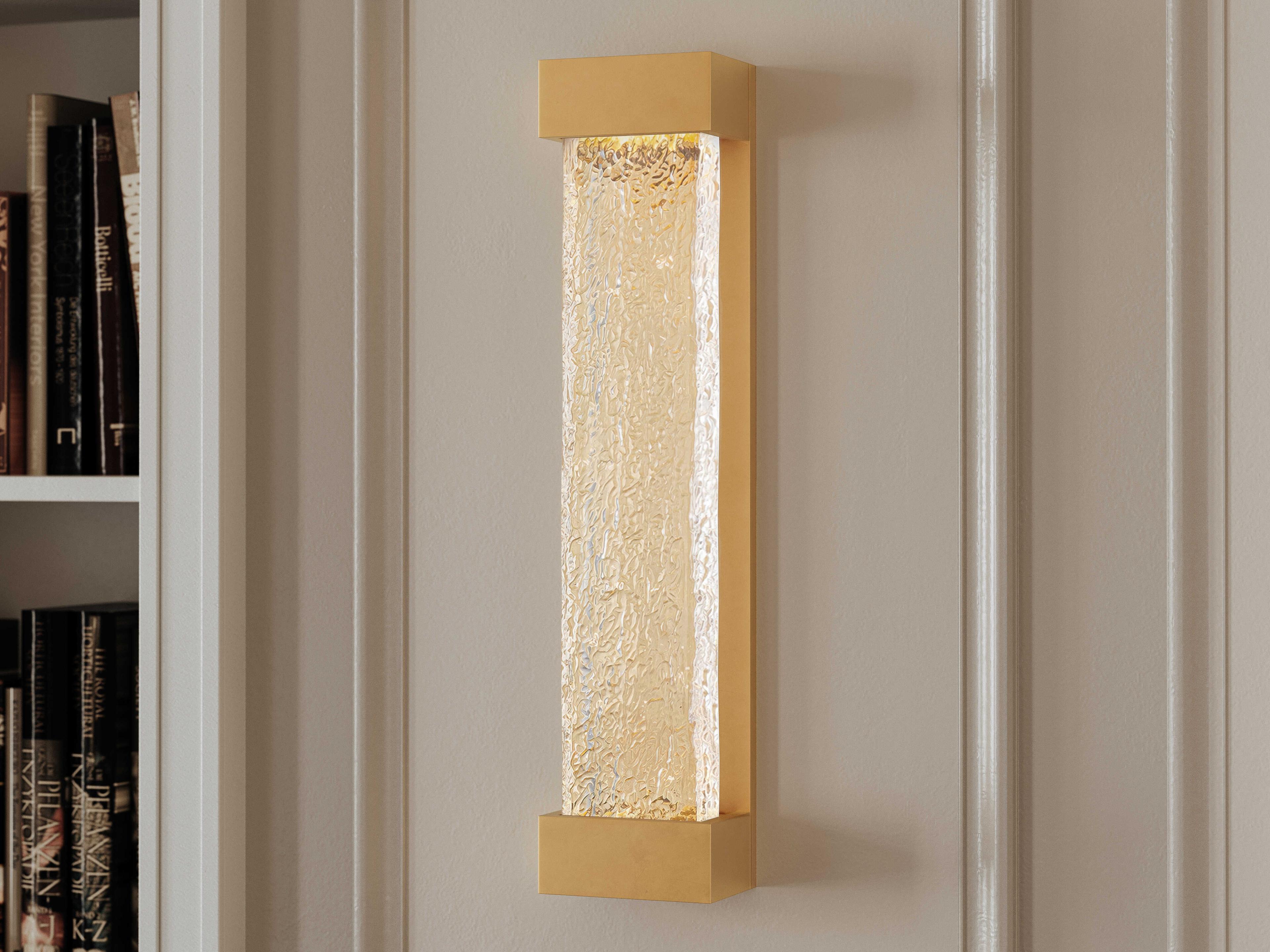 Hudson Valley Wharton 1-Light Aged Brass Glass LED Wall Sconce