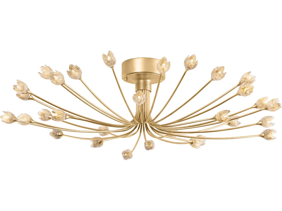 Hudson Valley Falkirk 30-Light Vintage Gold Leaf Semi Flush Mount