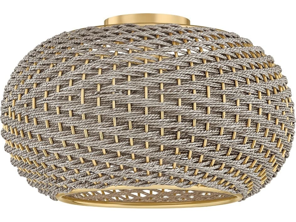 Hudson Valley Penarth 1-Light Aged Brass Flush Mount