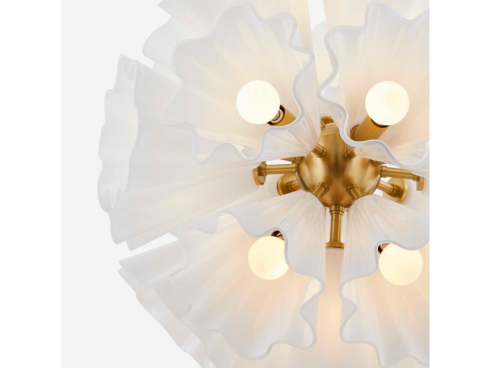 Hudson Valley Capri 22-Light Aged Brass Glass Sputnik Pendant