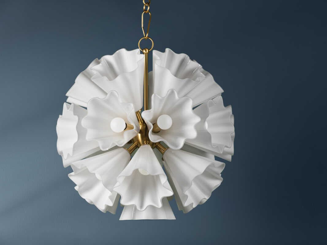 Hudson Valley Capri 22-Light Aged Brass Glass Sputnik Pendant