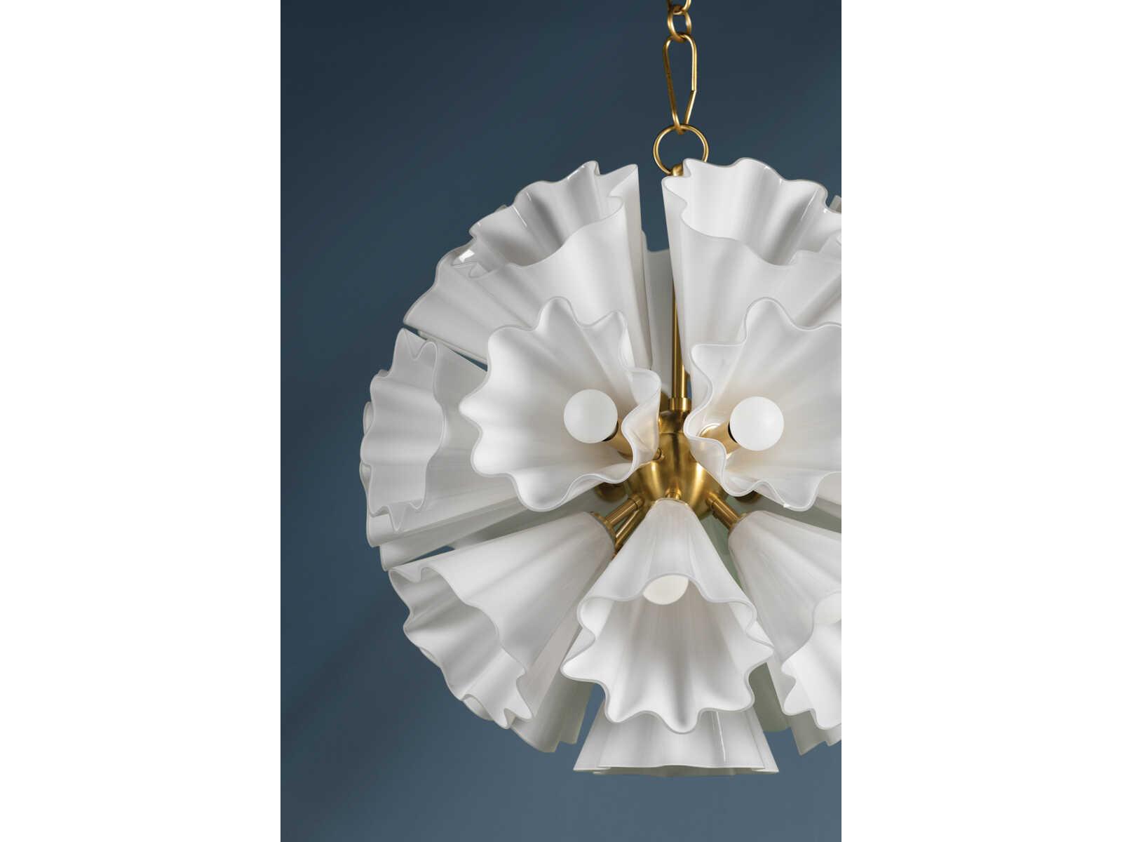 Hudson Valley Capri 22-Light Aged Brass Glass Sputnik Pendant