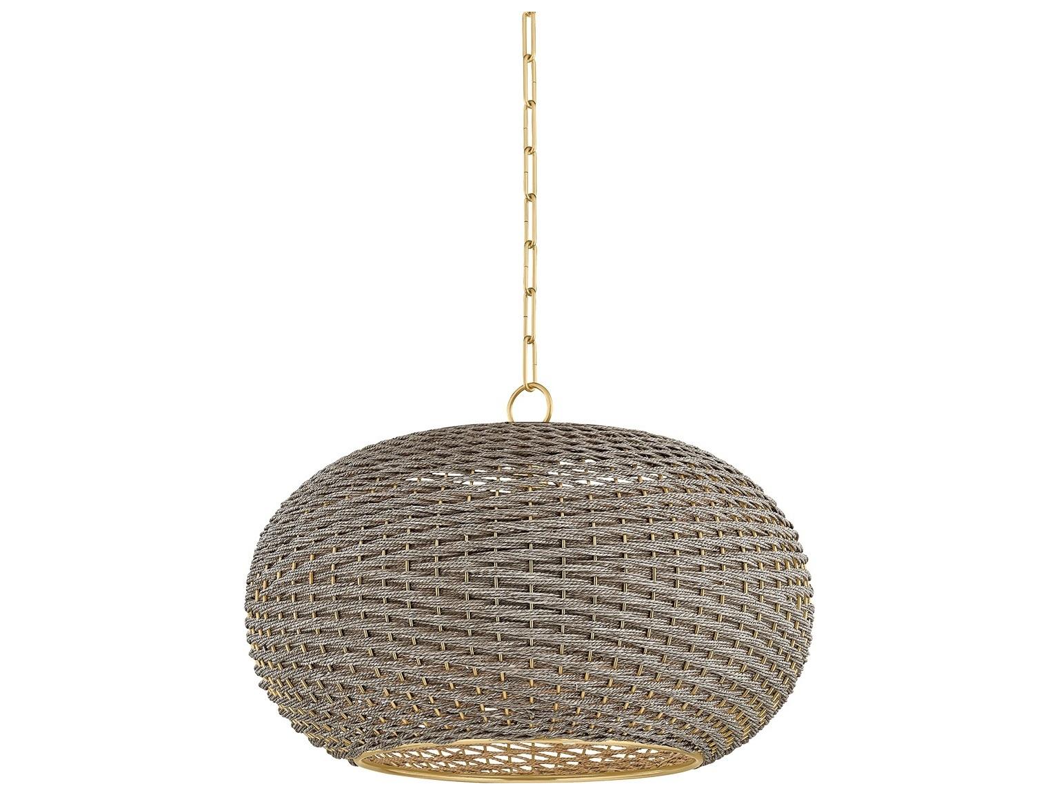 Hudson Valley Penarth 1-Light Aged Brass Pendant