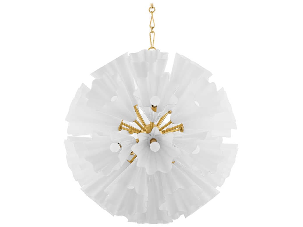 Hudson Valley Capri 33-Light Aged Brass Glass Sputnik Pendant