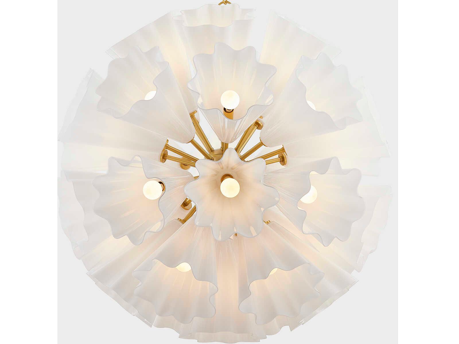 Hudson Valley Capri 33-Light Aged Brass Glass Sputnik Pendant