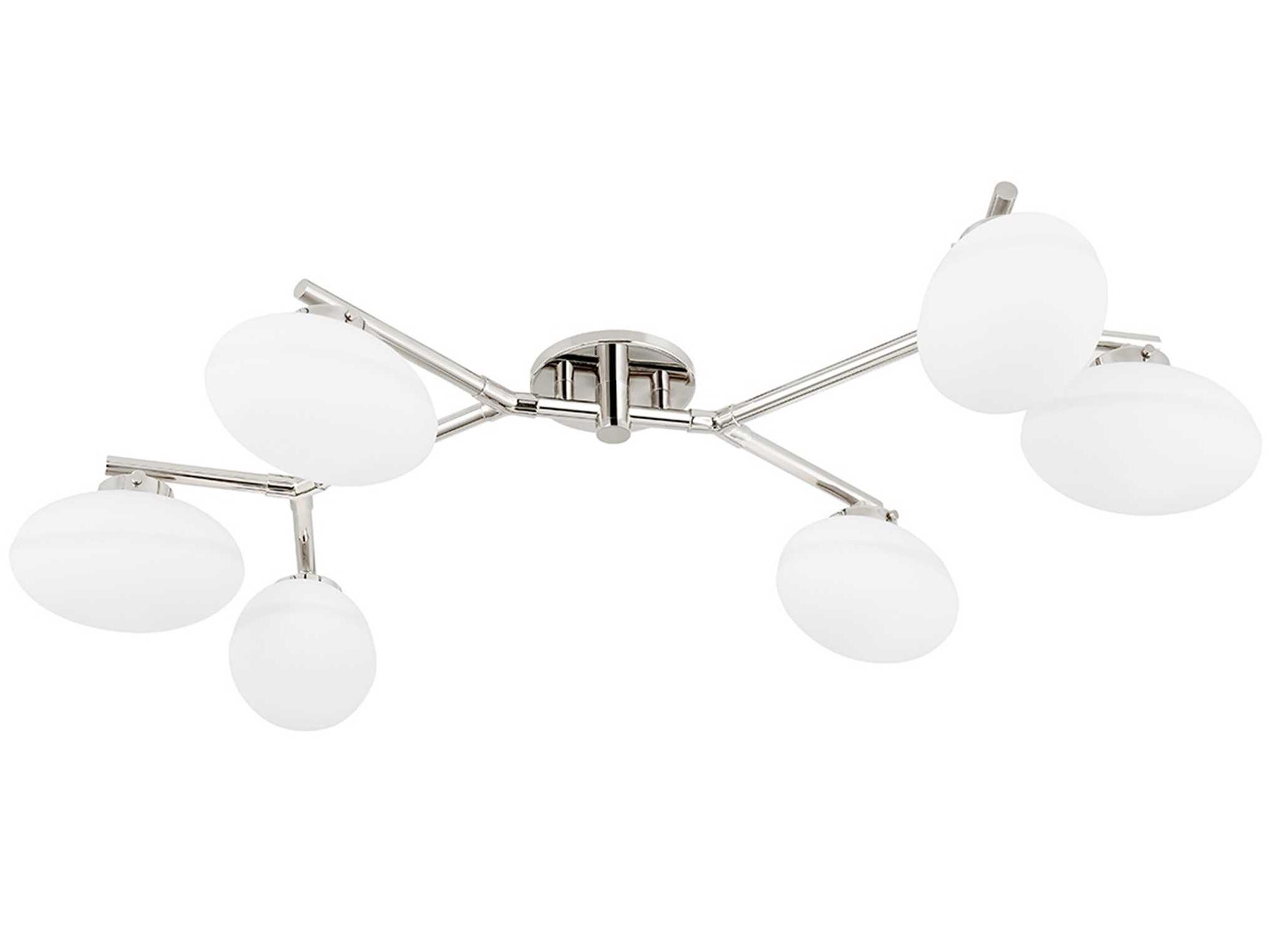Hudson Valley Wagner 6-Light Polished Nickel Glass LED Globe Semi Flush Mount