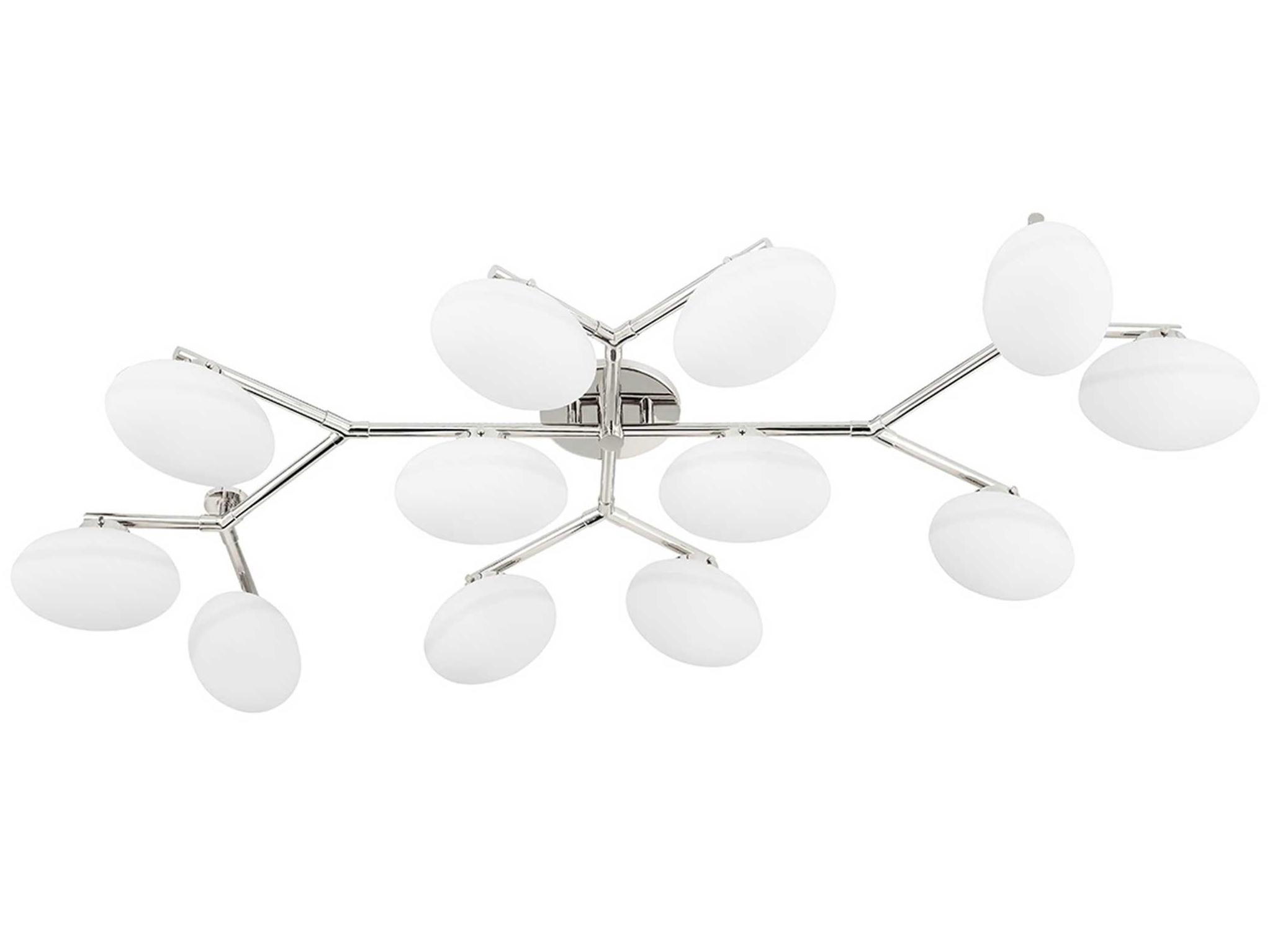 Hudson Valley Wagner 12-Light Polished Nickel Glass LED Globe Semi Flush Mount