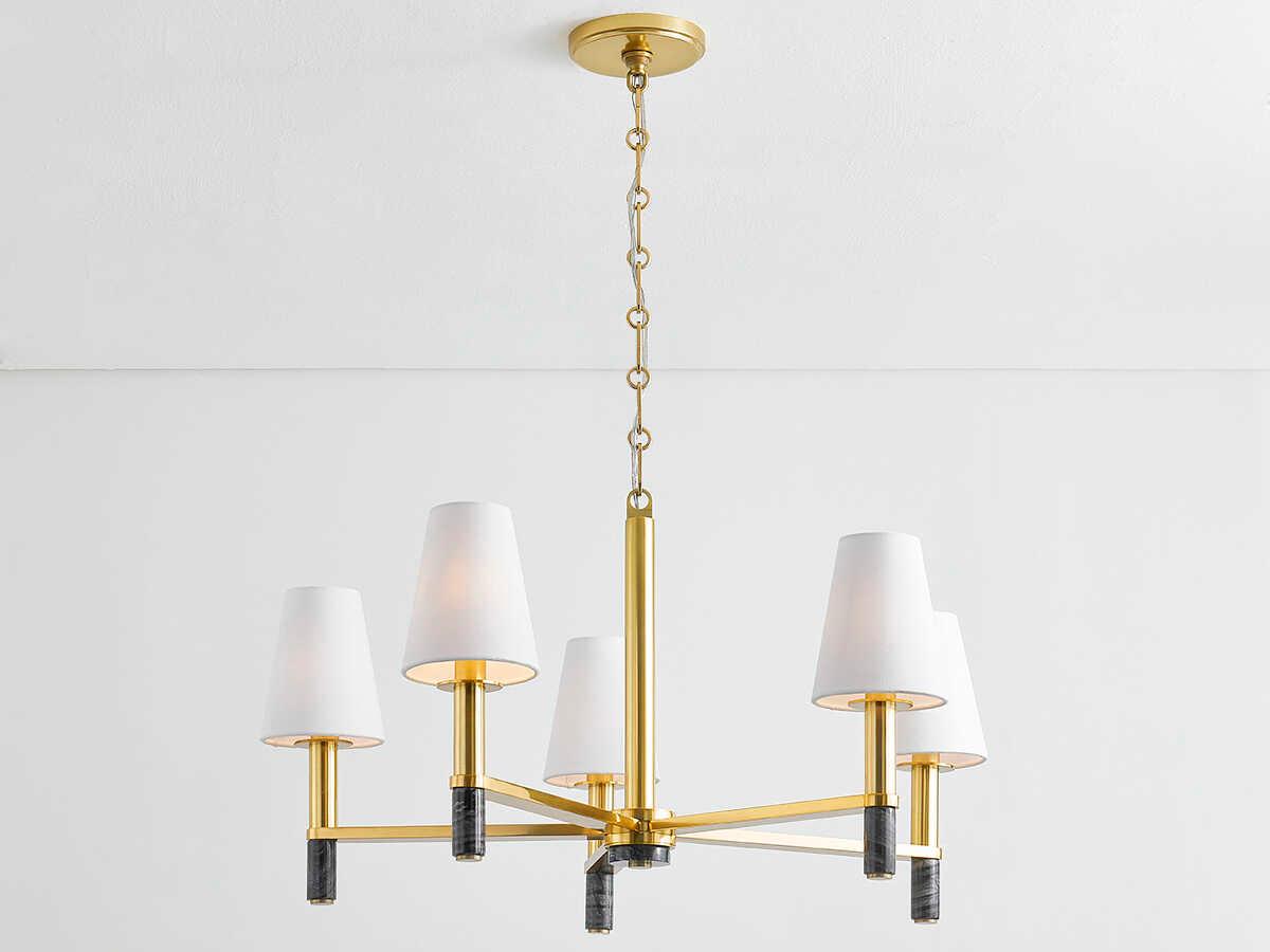 Hudson Valley Montreal 5-Light Aged Brass Chandelier