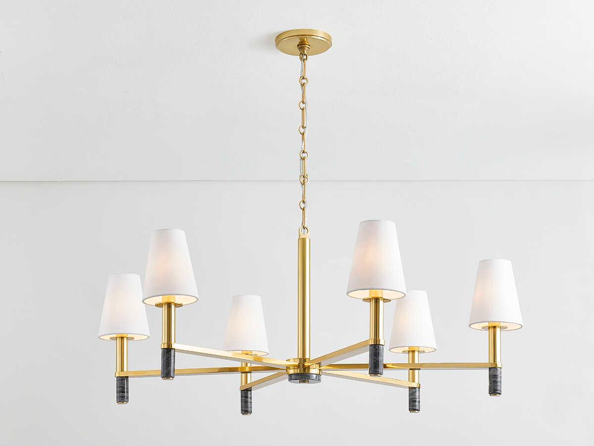 Hudson Valley Montreal 6-Light Aged Brass Chandelier