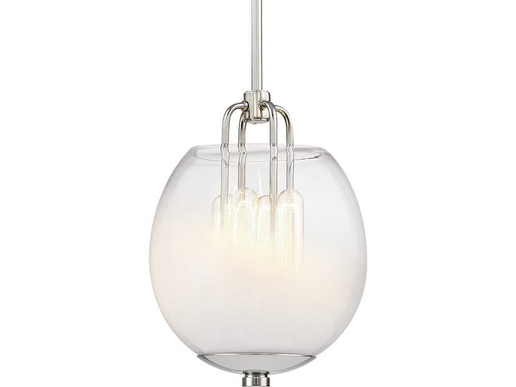 Hudson Valley Sawyer 4-Light Polished Nickel Glass Mini Pendant