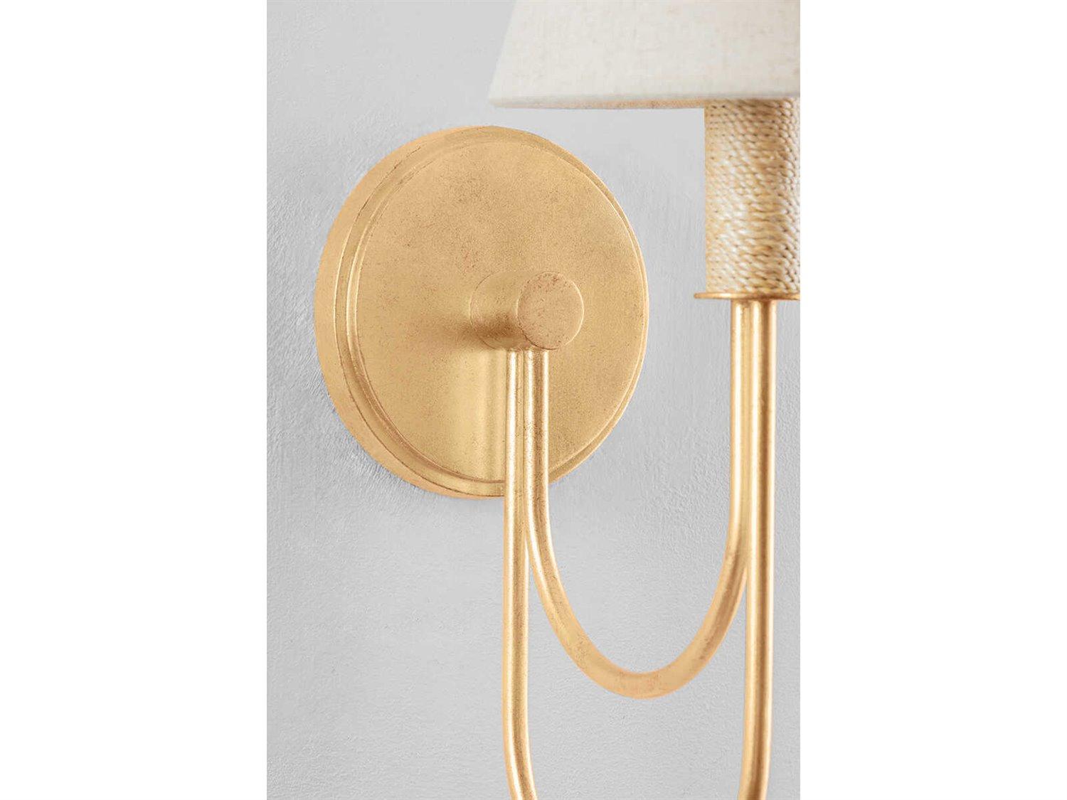 Hudson Valley Warrensburg 1-Light Vintage Gold Leaf Wall Sconce