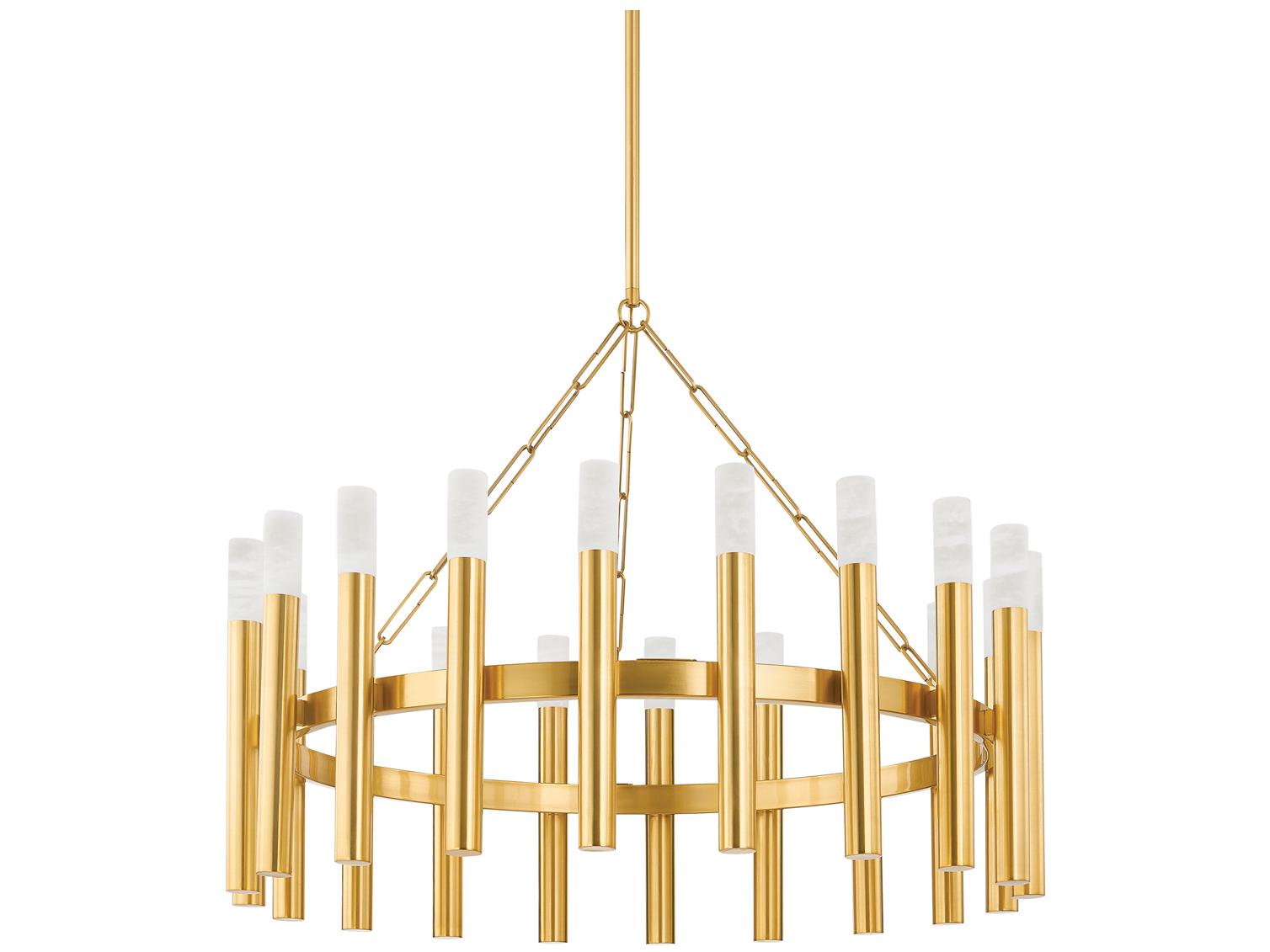 Hudson Valley Pali 20-Light Aged Brass Chandelier