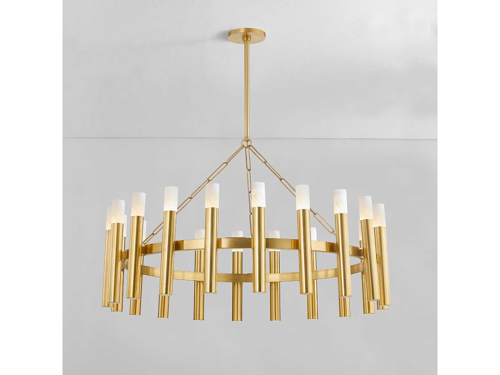 Hudson Valley Pali 20-Light Aged Brass Chandelier